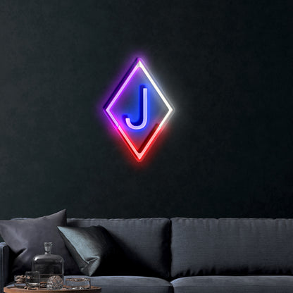 Diamond with a J – Premium Neon Artwork