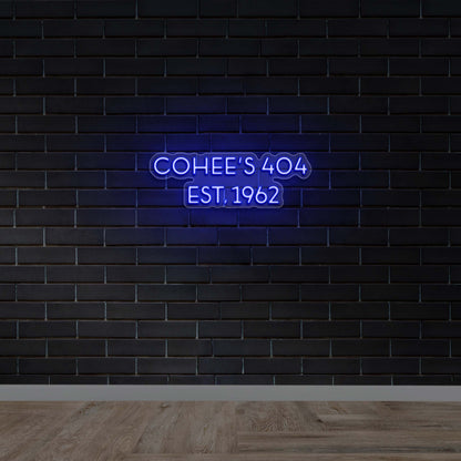 Cohee’s 404 Est.1962 - Premium Neon Artwork