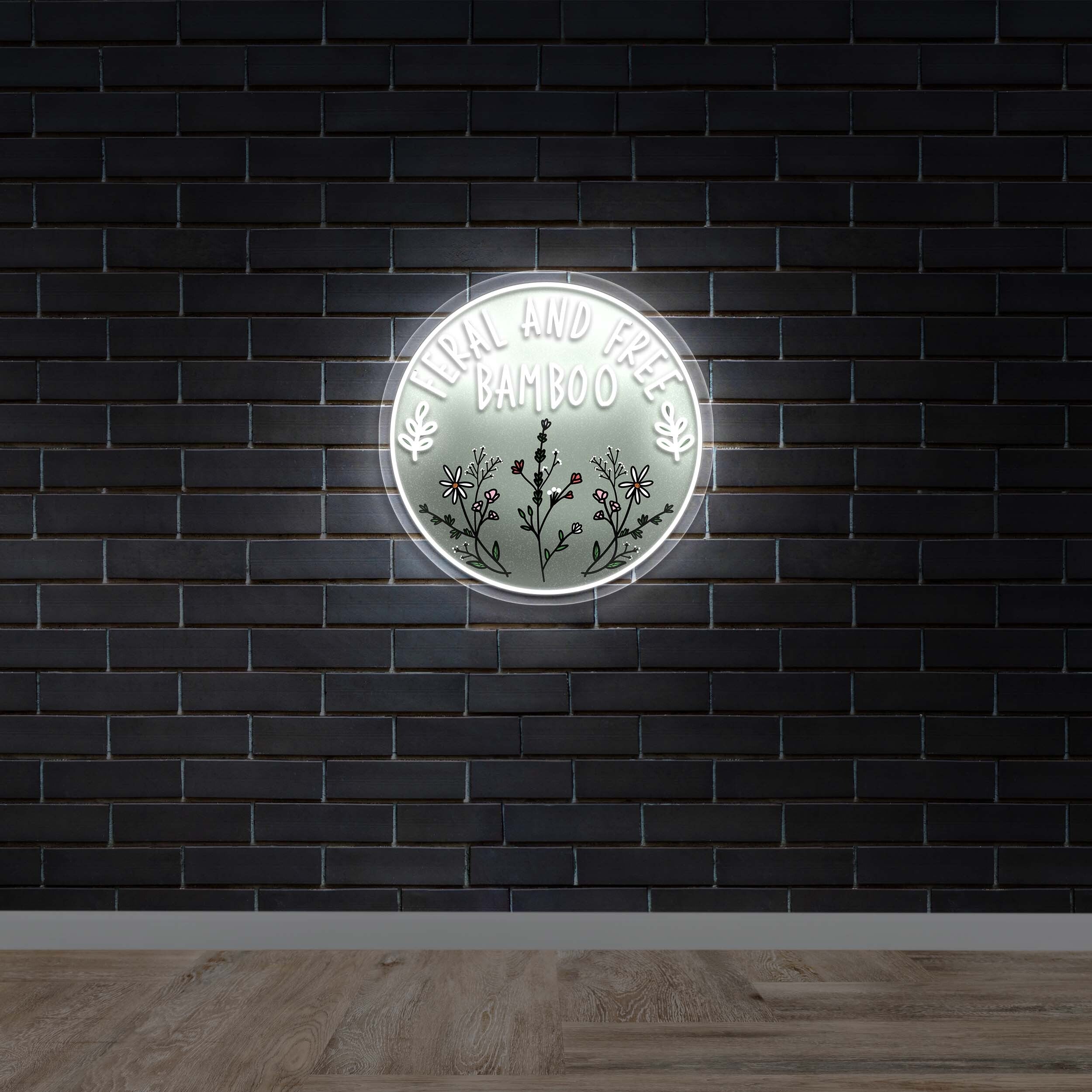 Feral and Free Bamboo - Premium Neon Artwork