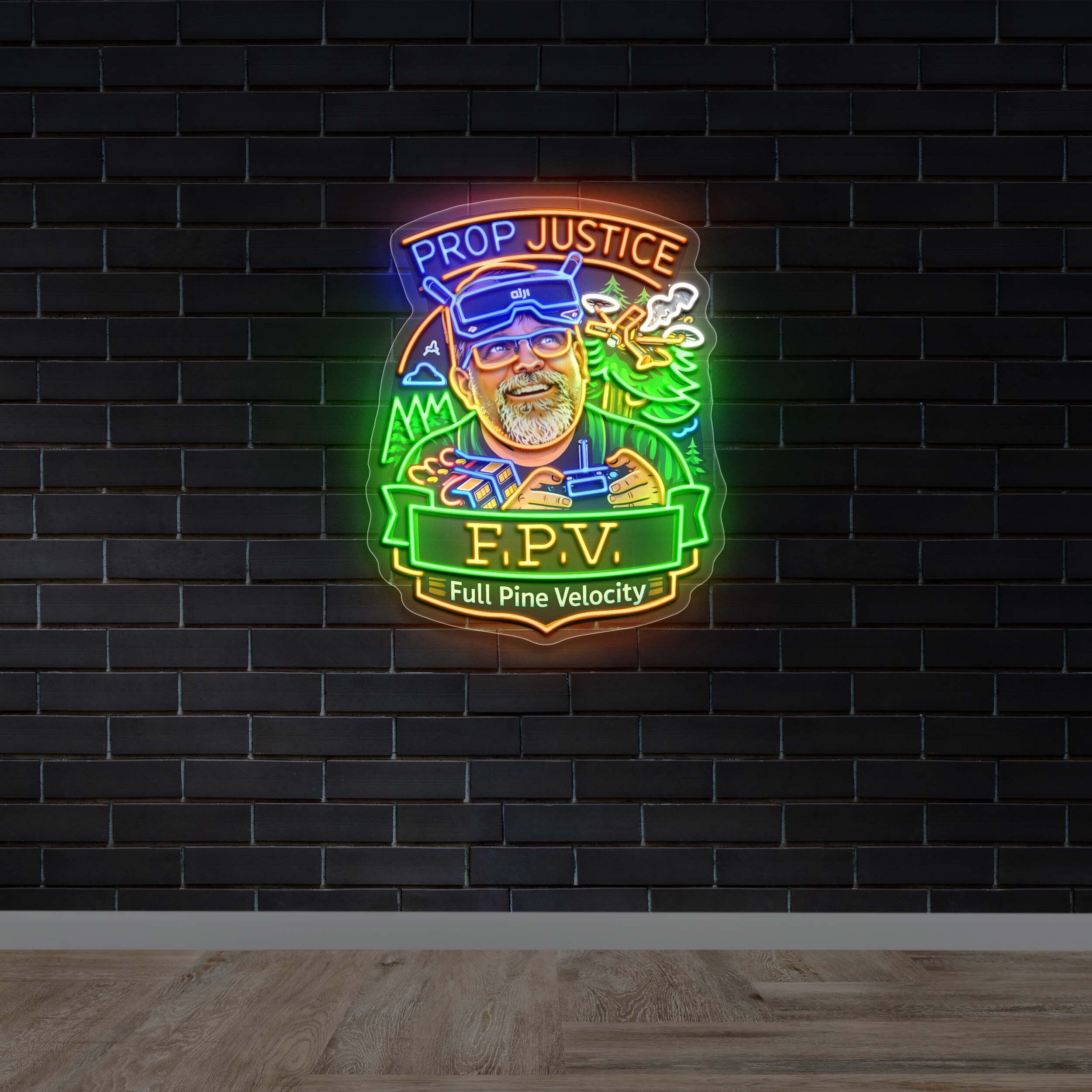 PROP JUCTICE F.P.V - Premium Neon Artwork