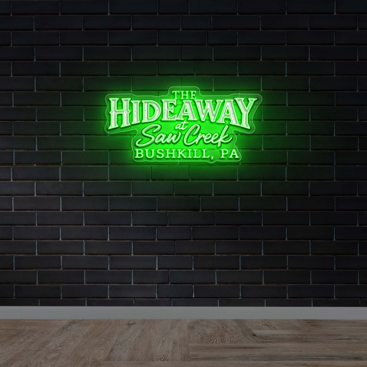 The Hideaway at Saw Creek (text version) - Premium Neon Artwork