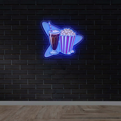 Soda and Popcorn - Premium Neon Artwork