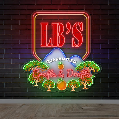 LB'S Crafts & Drafts - Premium Neon Artwork