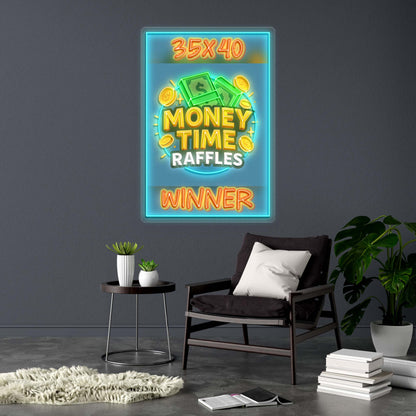 MONEY TIME RAFFLES - Premium Neon Artwork