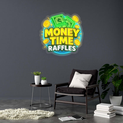 MONEY TIME RAFFLES (version 3) - Premium Neon Artwork