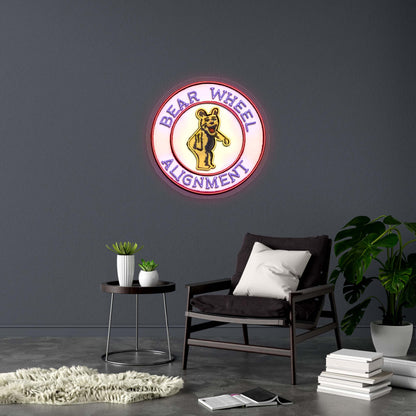 BEAR WHEEL ALIGNMENT - Premium Neon Artwork