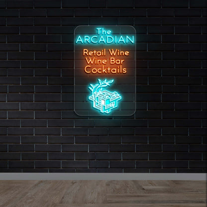 The Arcadian Retail Wine Bar Cocktails - Premium Neon Artwork