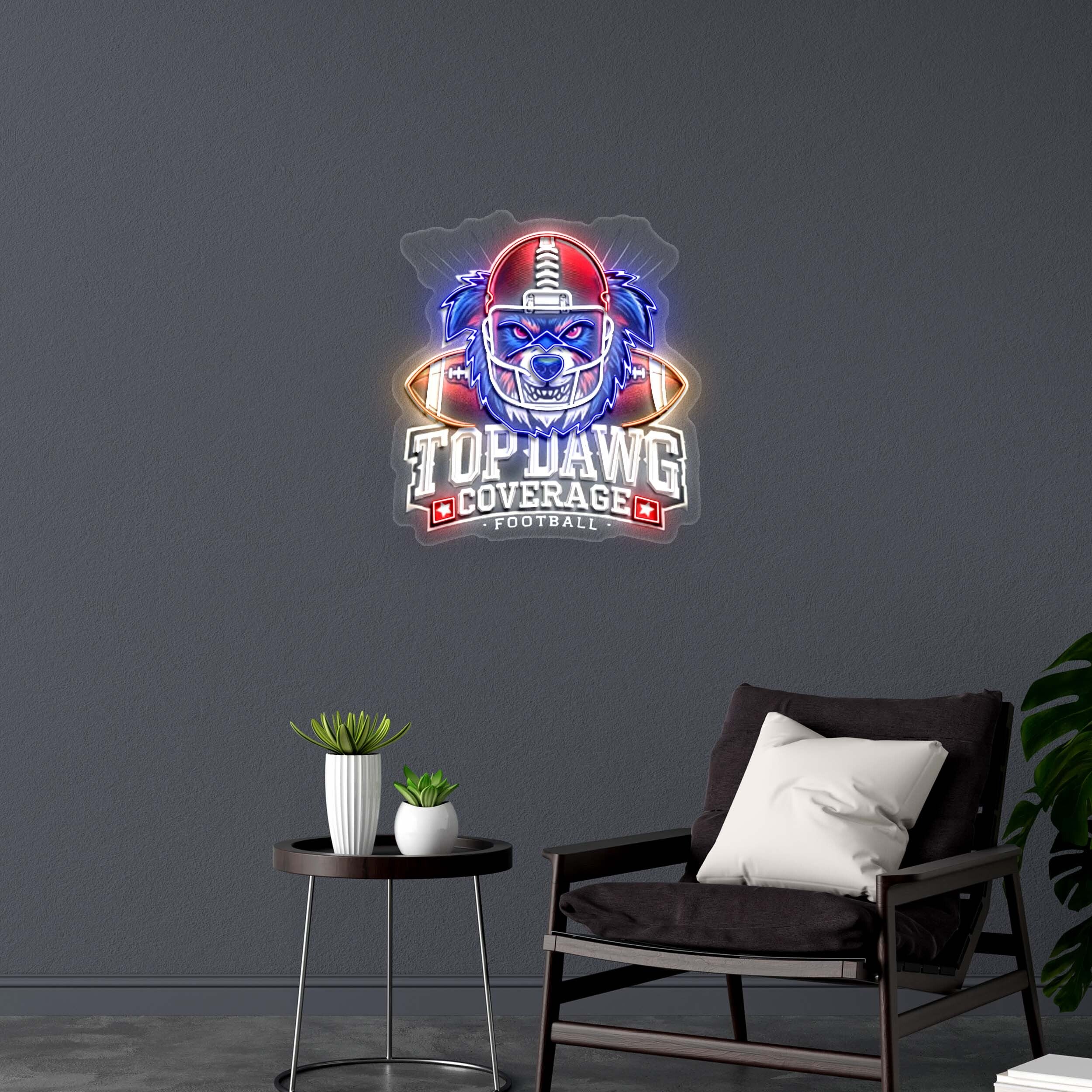TOP DAWG COVERAGE - Premium Neon Artwork
