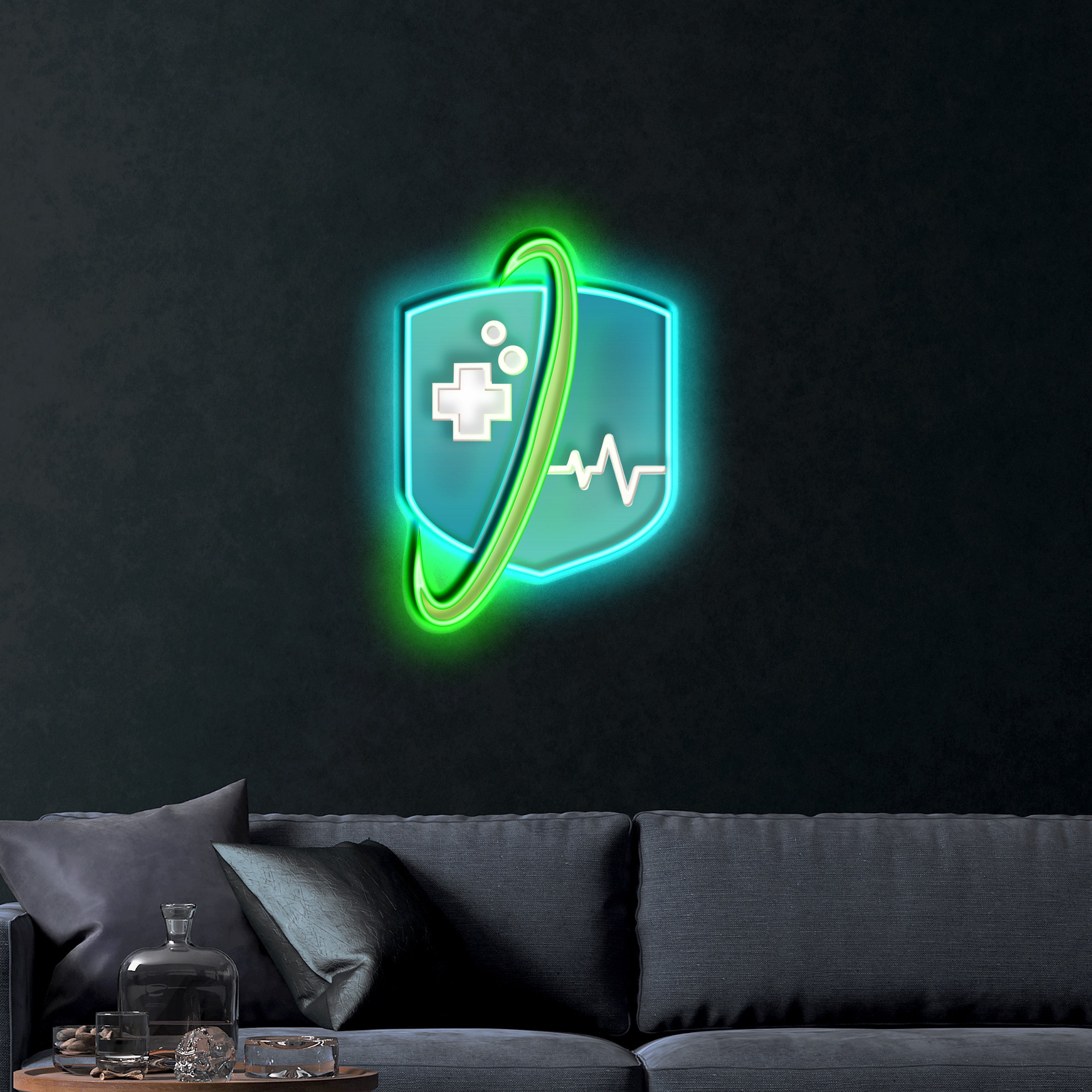 Medical Shield  – Premium Neon Artwork