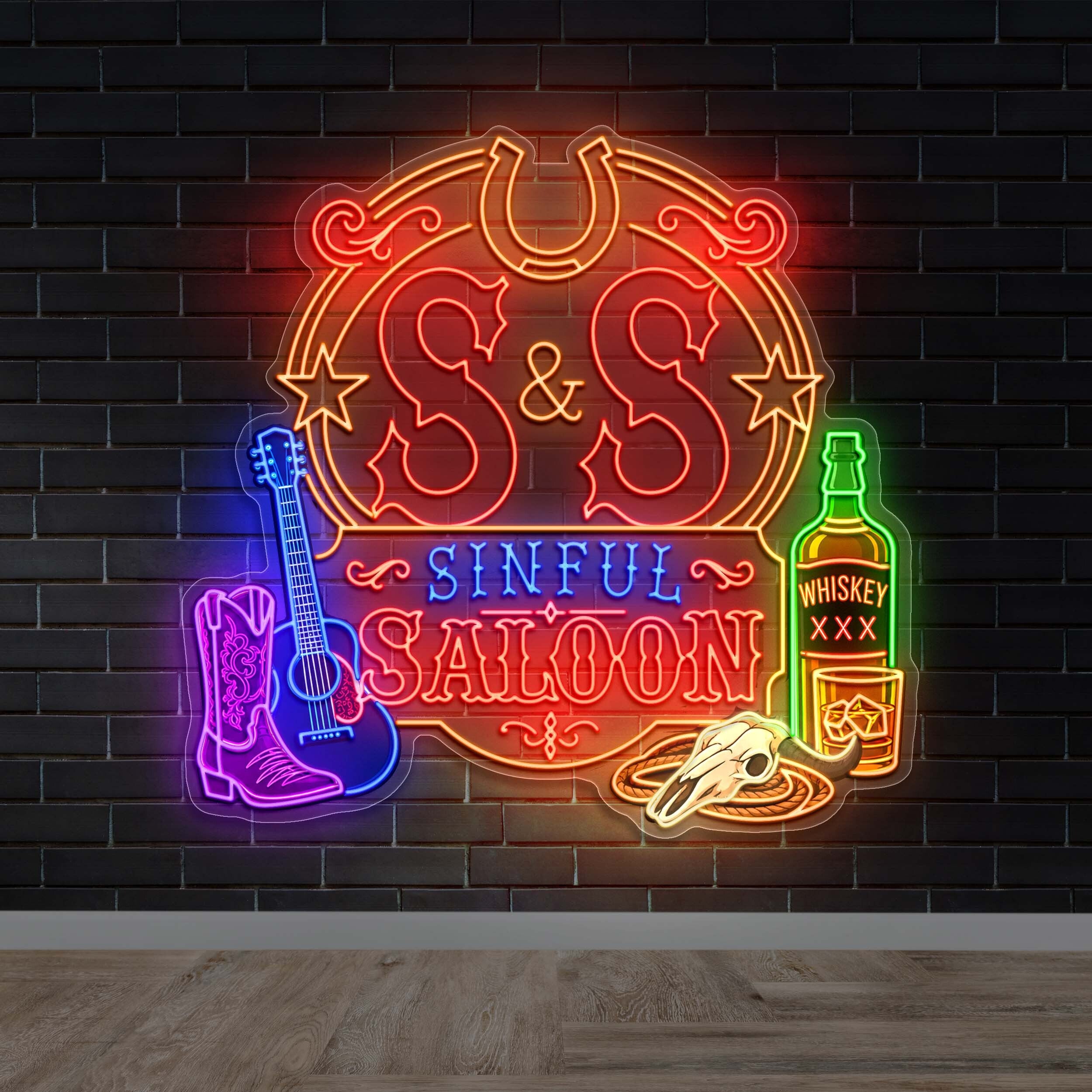 S&S Sinful Saloon - Premium Neon Artwork
