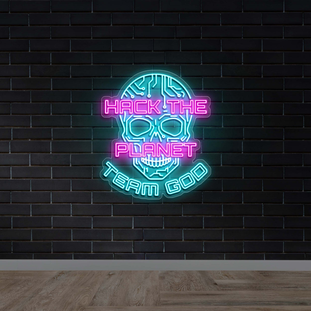 Hack The Planet Team God - Premium Neon Artwork