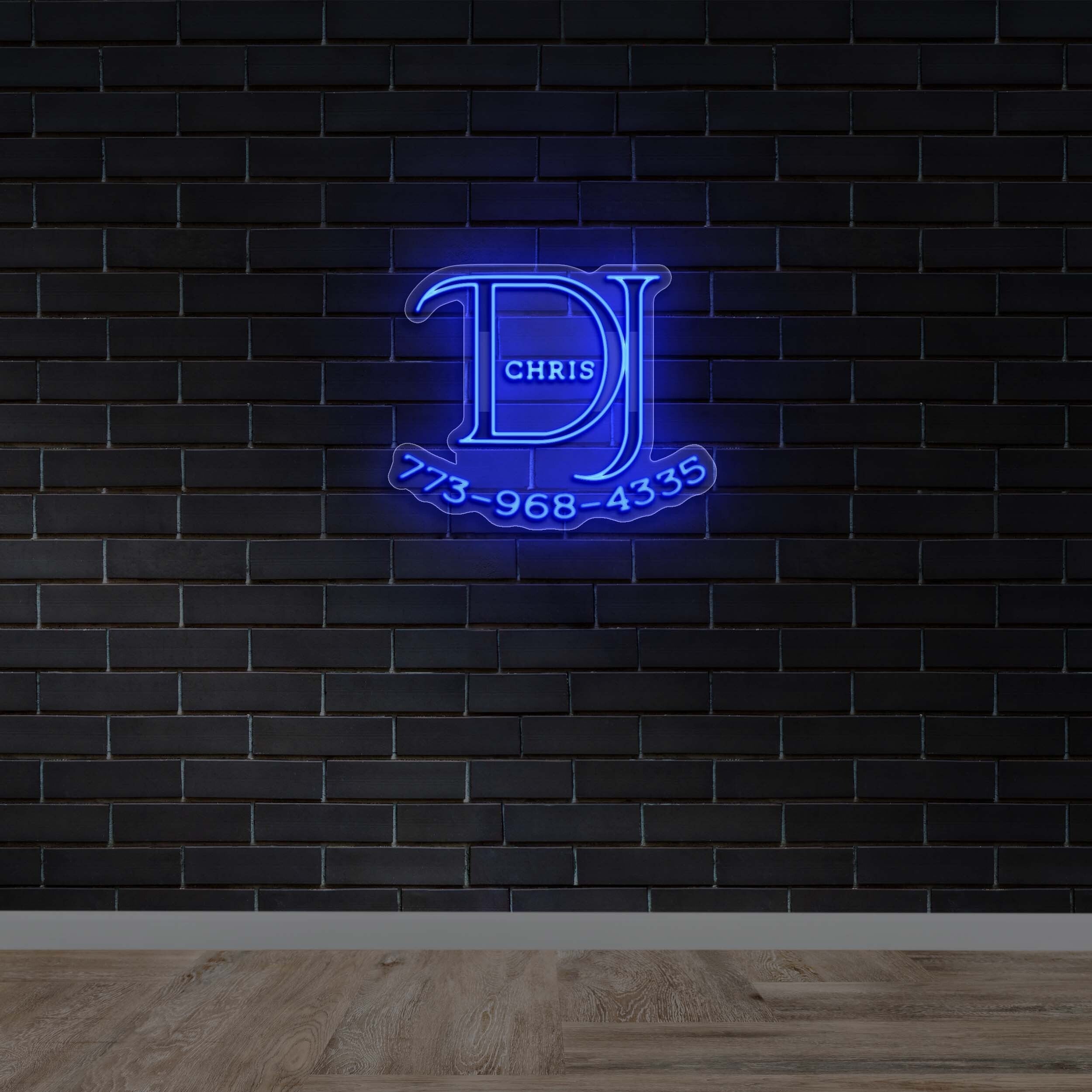 DJ CHRIS (with phone number) - Premium Neon Artwork
