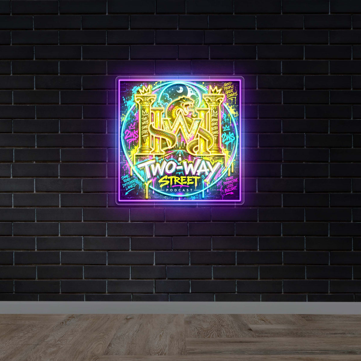 Two-Way Street Podcast - Premium Neon Artwork