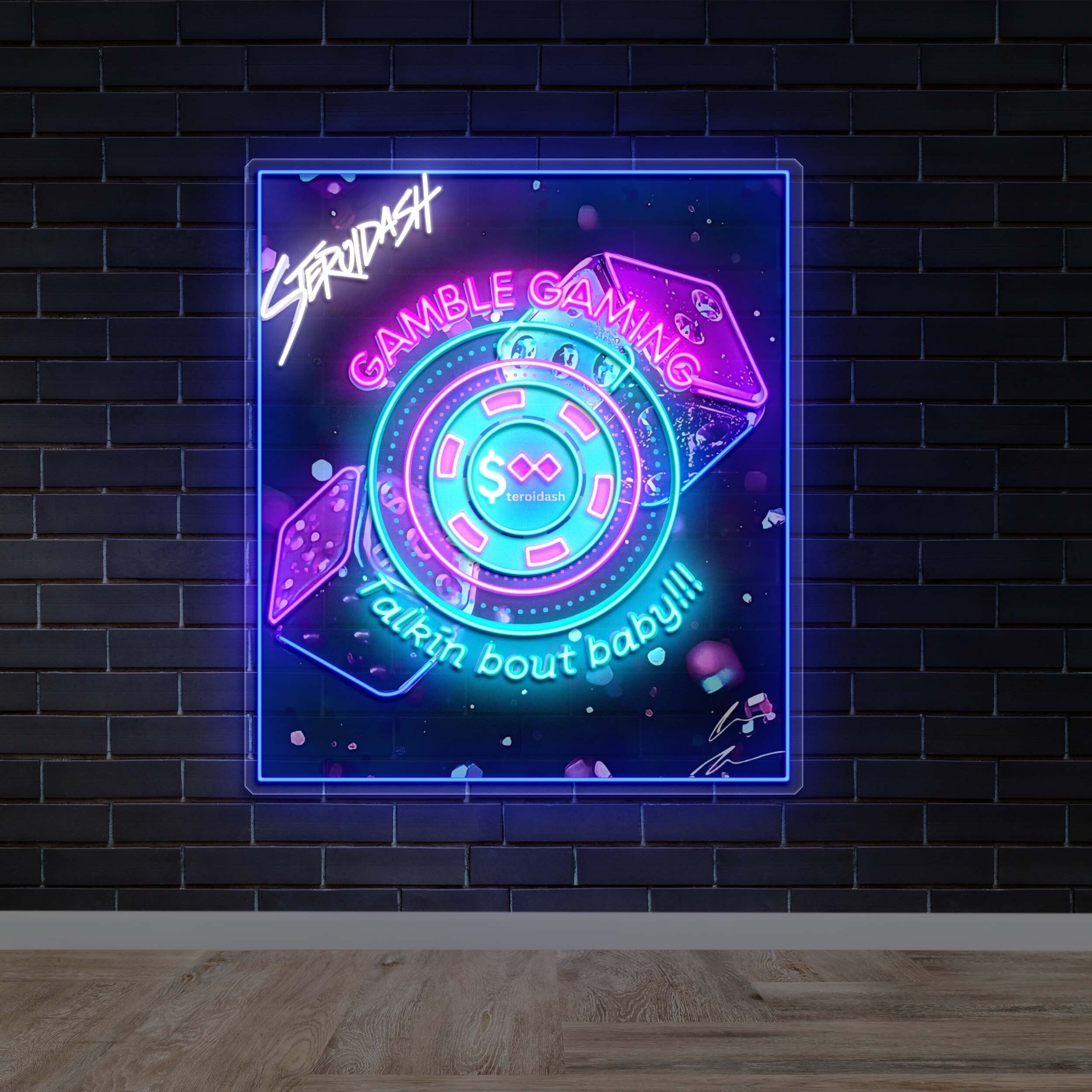 Steroidash Gamble Gaming - Premium Neon Artwork