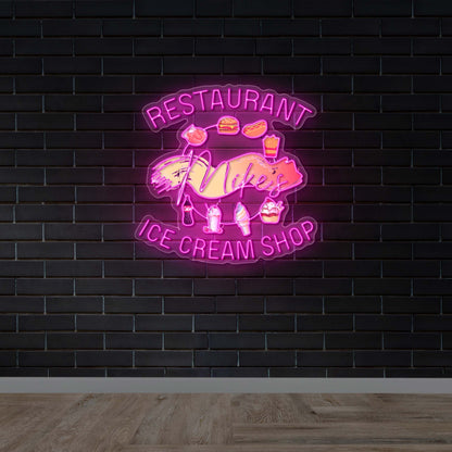 Restaurant & Ice Cream Shop - Premium Neon Artwork