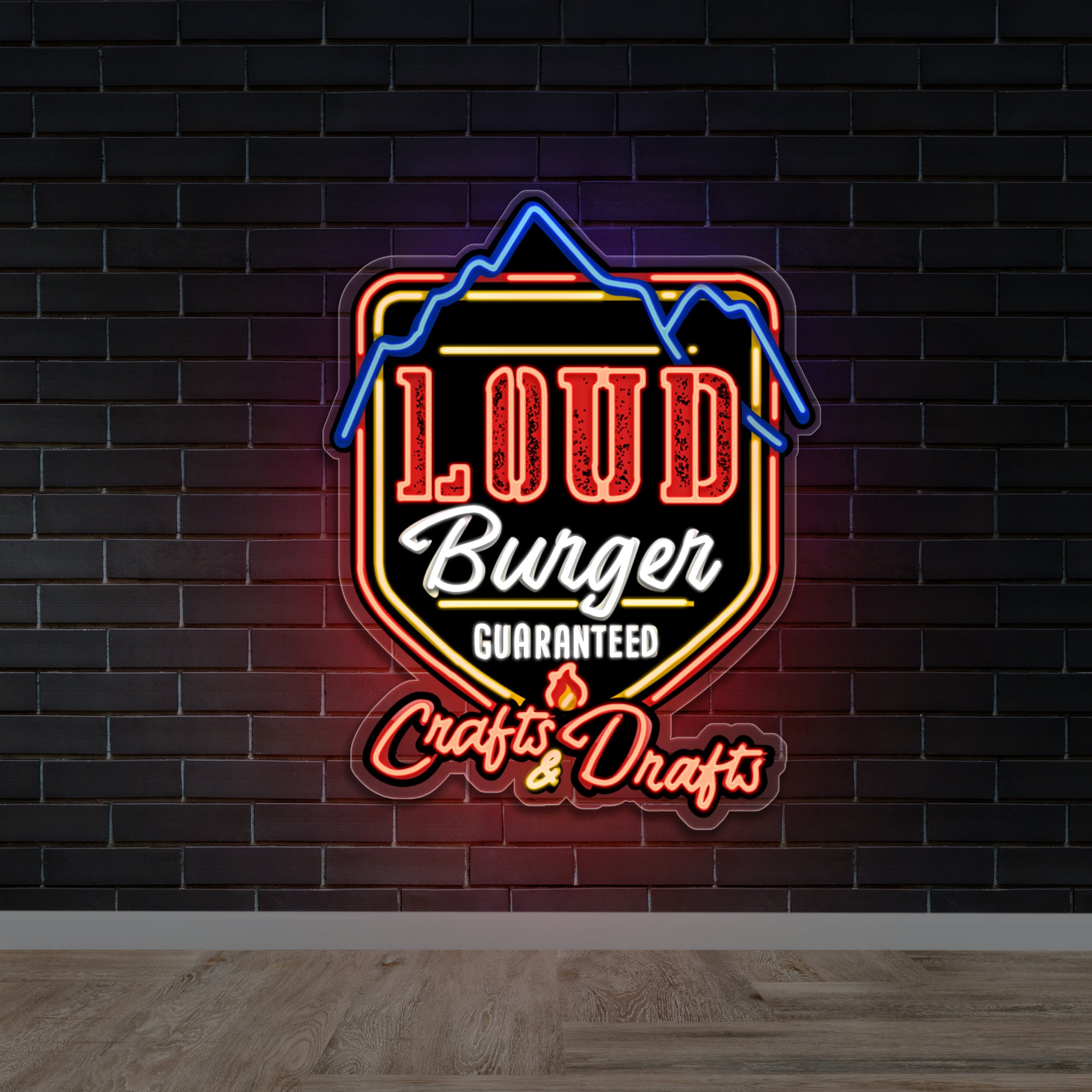 LOUD BURGER CRAFTS & DRAFTS - Premium Neon Artwork