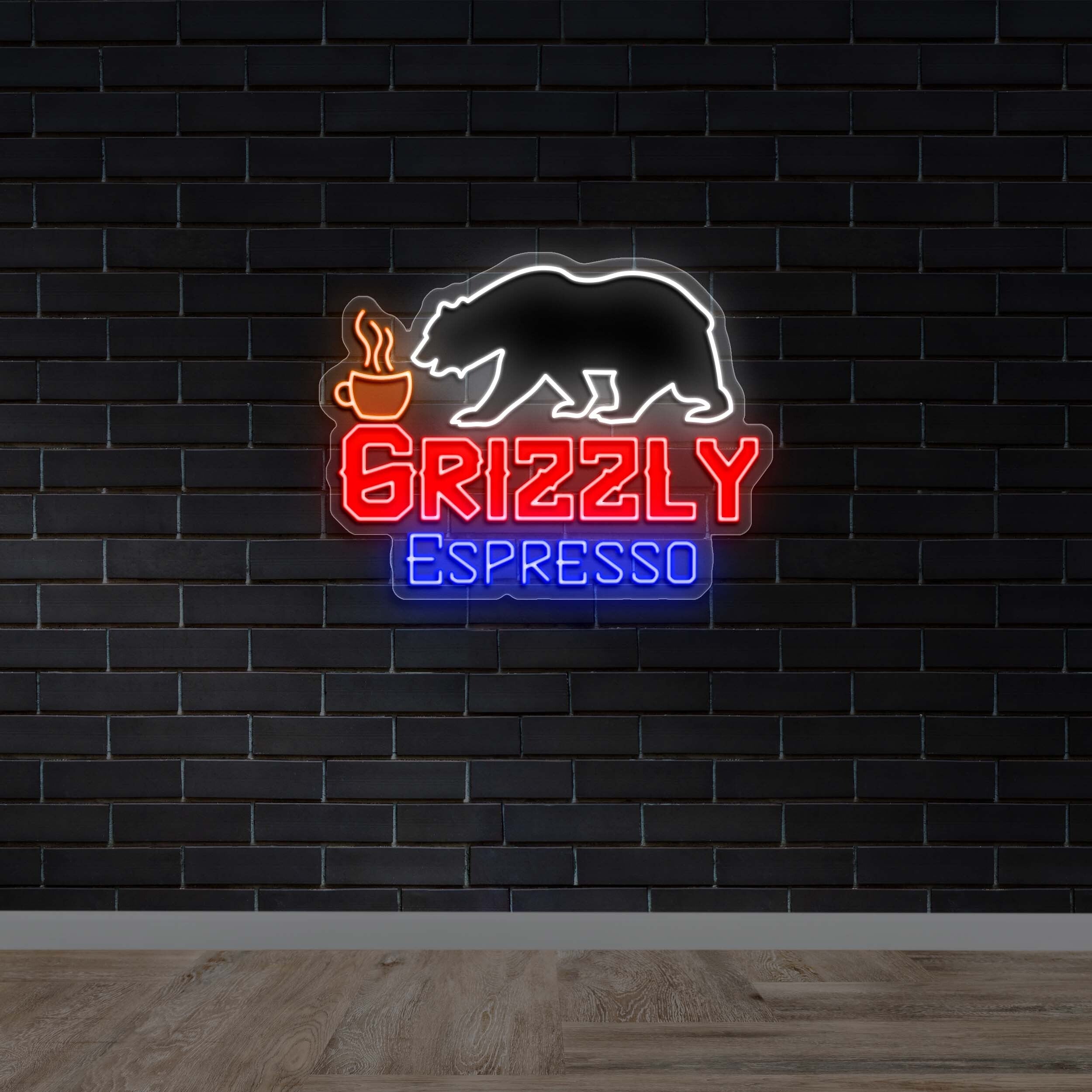 GRIZZLY ESPRESSO - Premium Neon Artwork