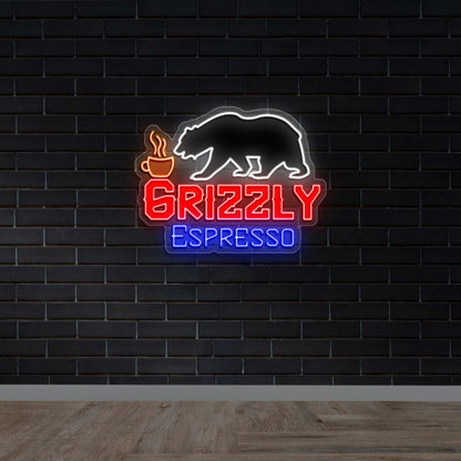GRIZZLY ESPRESSO - Premium Neon Artwork