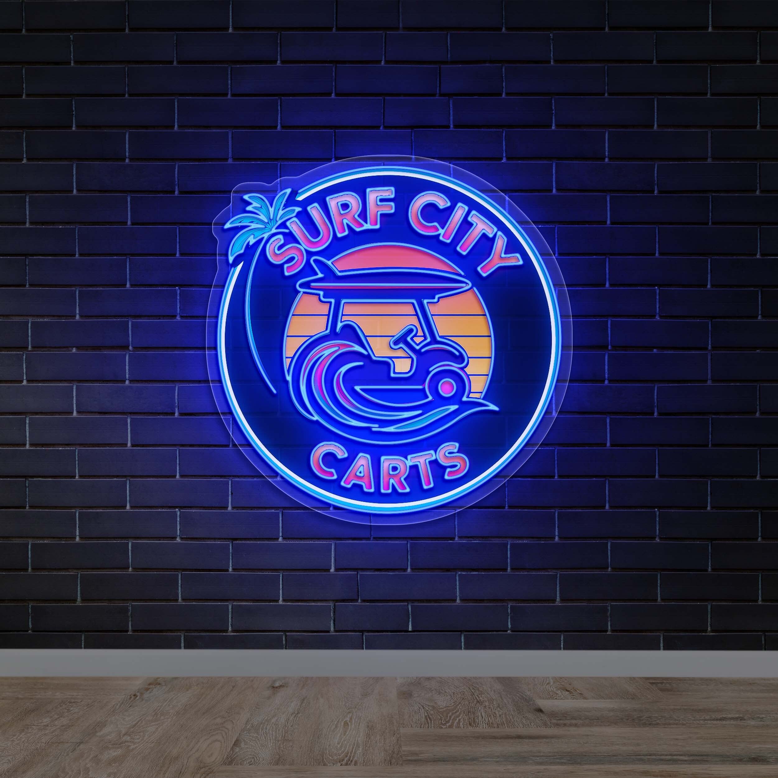Surf City Carts - Premium Neon Artwork