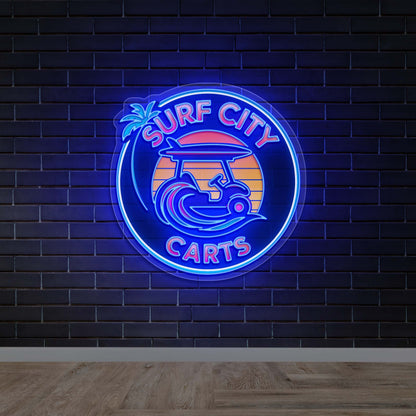 Surf City Carts - Premium Neon Artwork