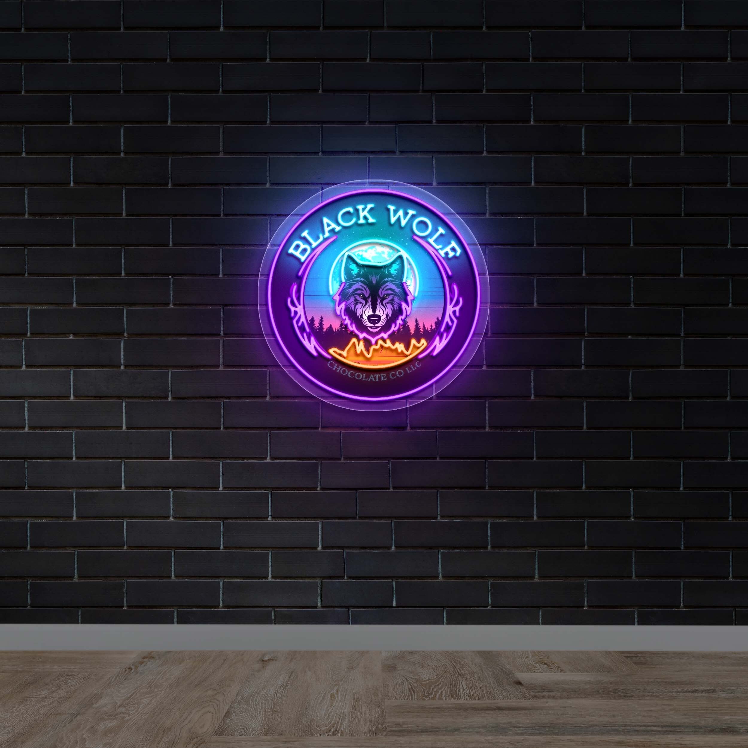 BLACK WOLF - Premium Neon Artwork