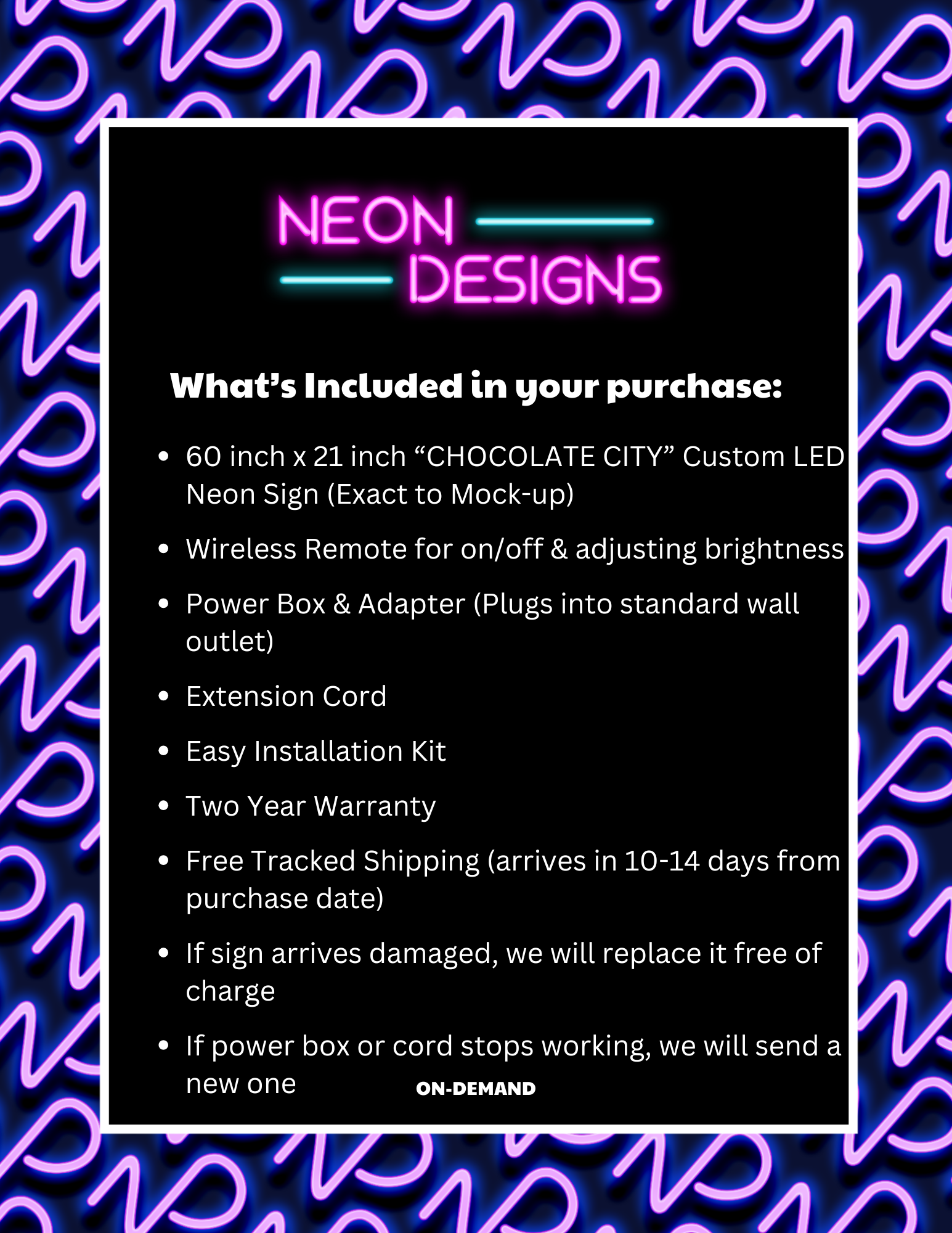 CHOCOLATE CITY - Premium Neon Artwork