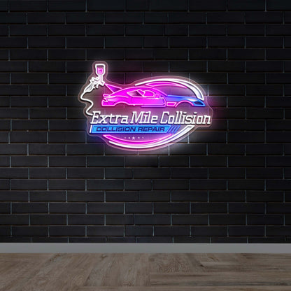 Extra Mile Collision - Premium Neon Artwork