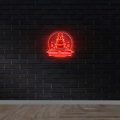 Waters Creations Chocolate Fountain - Premium Neon Artwork