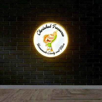 Cherished Treasure Homemade Candy and More - Premium Neon Artwork