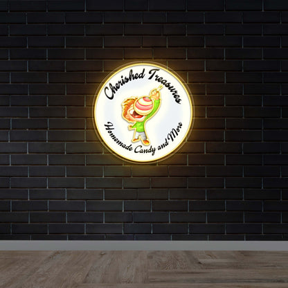 Cherished Treasure Homemade Candy and More - Premium Neon Artwork