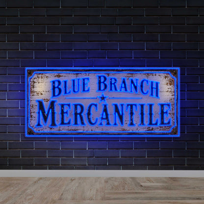 Blue Branch Mercantile - Premium Neon Artwork