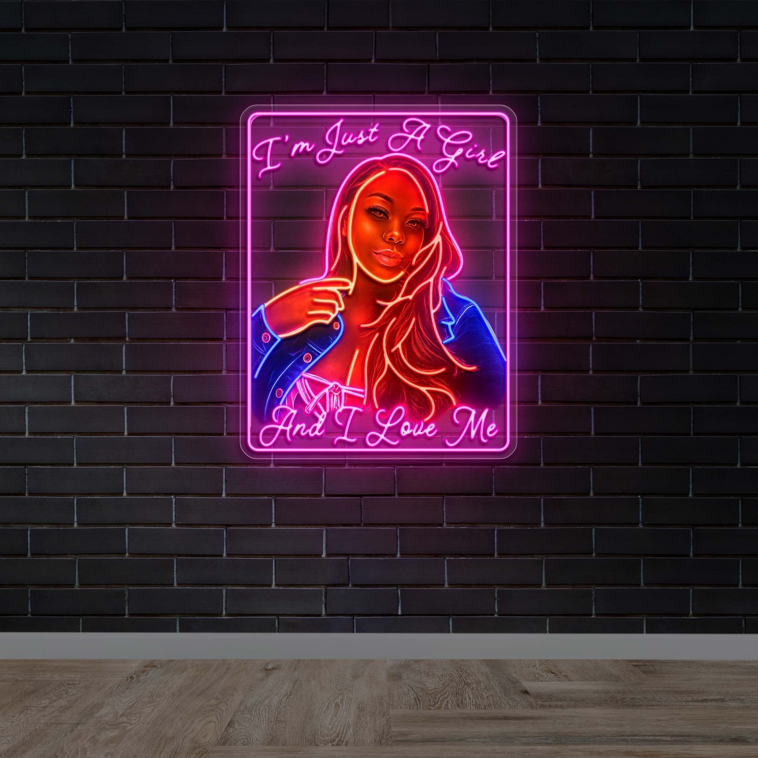 I'm just a girl and I love Me - Premium Neon Artwork