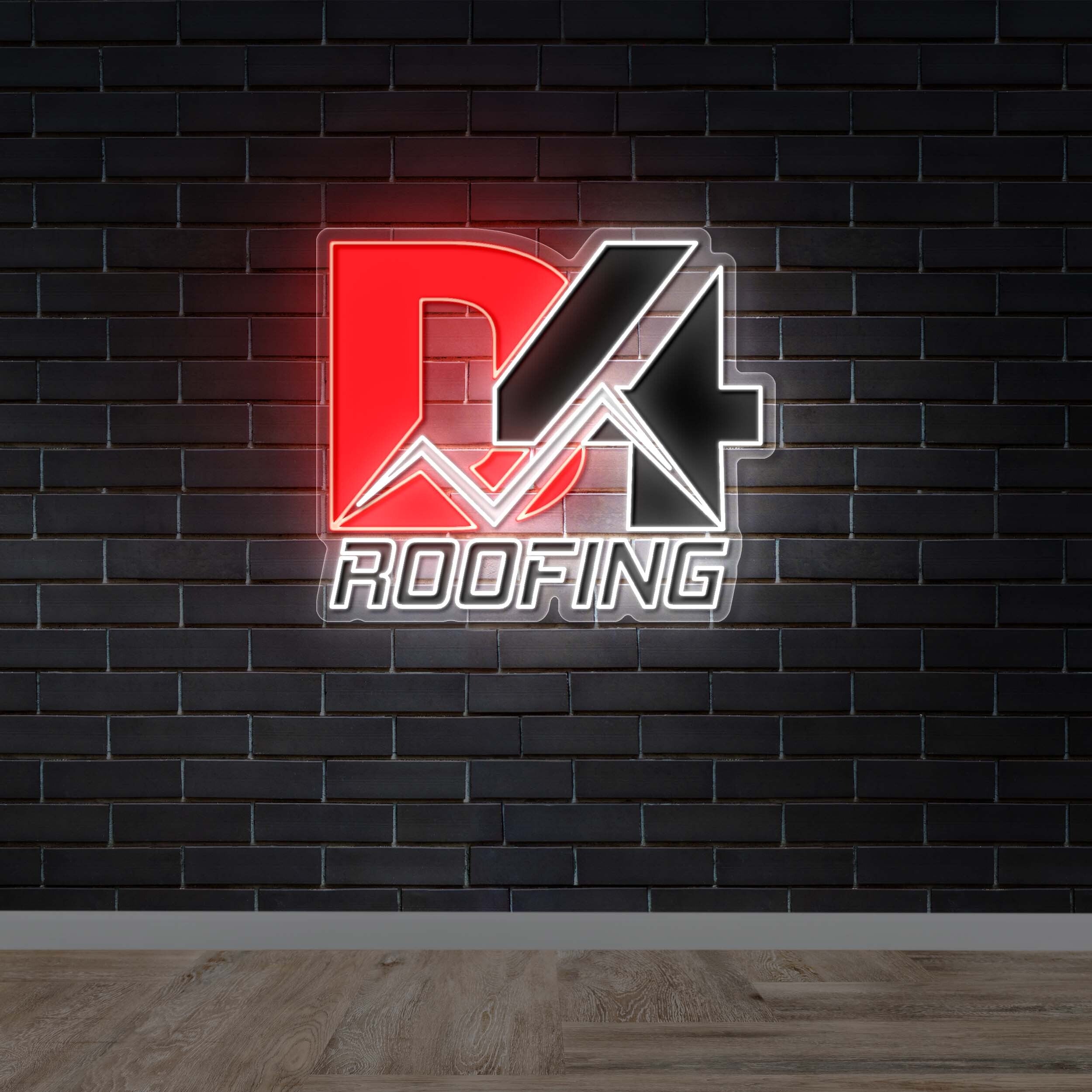 D4 ROOFING - Premium Neon Artwork