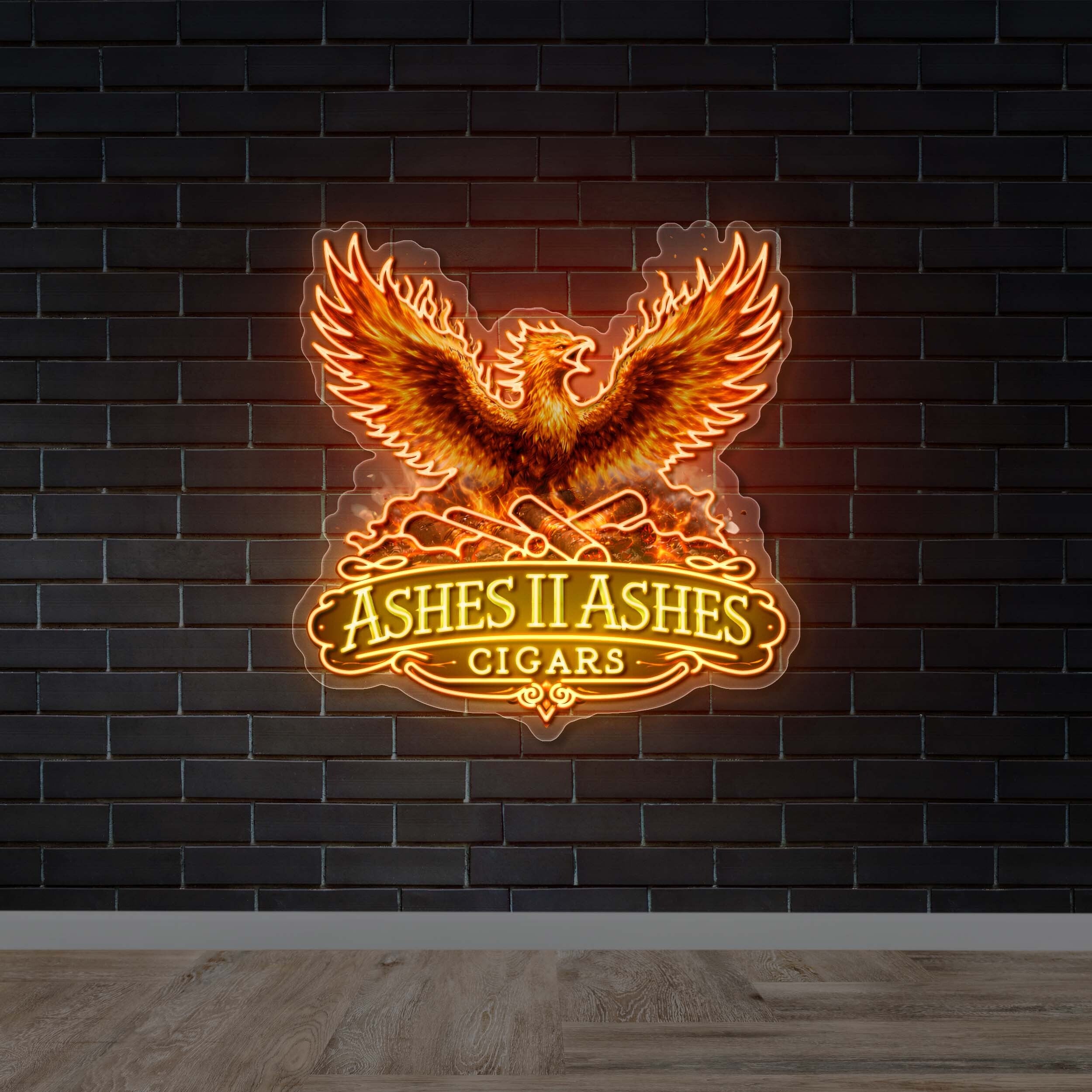 ASHES II ASHES CIGARS - Premium Neon Artwork