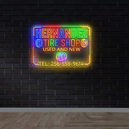 HERNANDEZ TIRE SHOP - Premium Neon Artwork