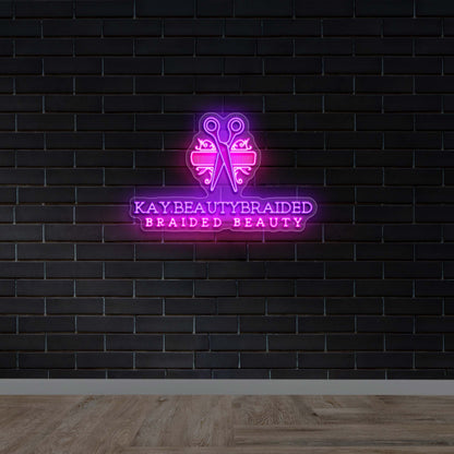 KAYBEAUTYBRAIDED - Premium Neon Artwork