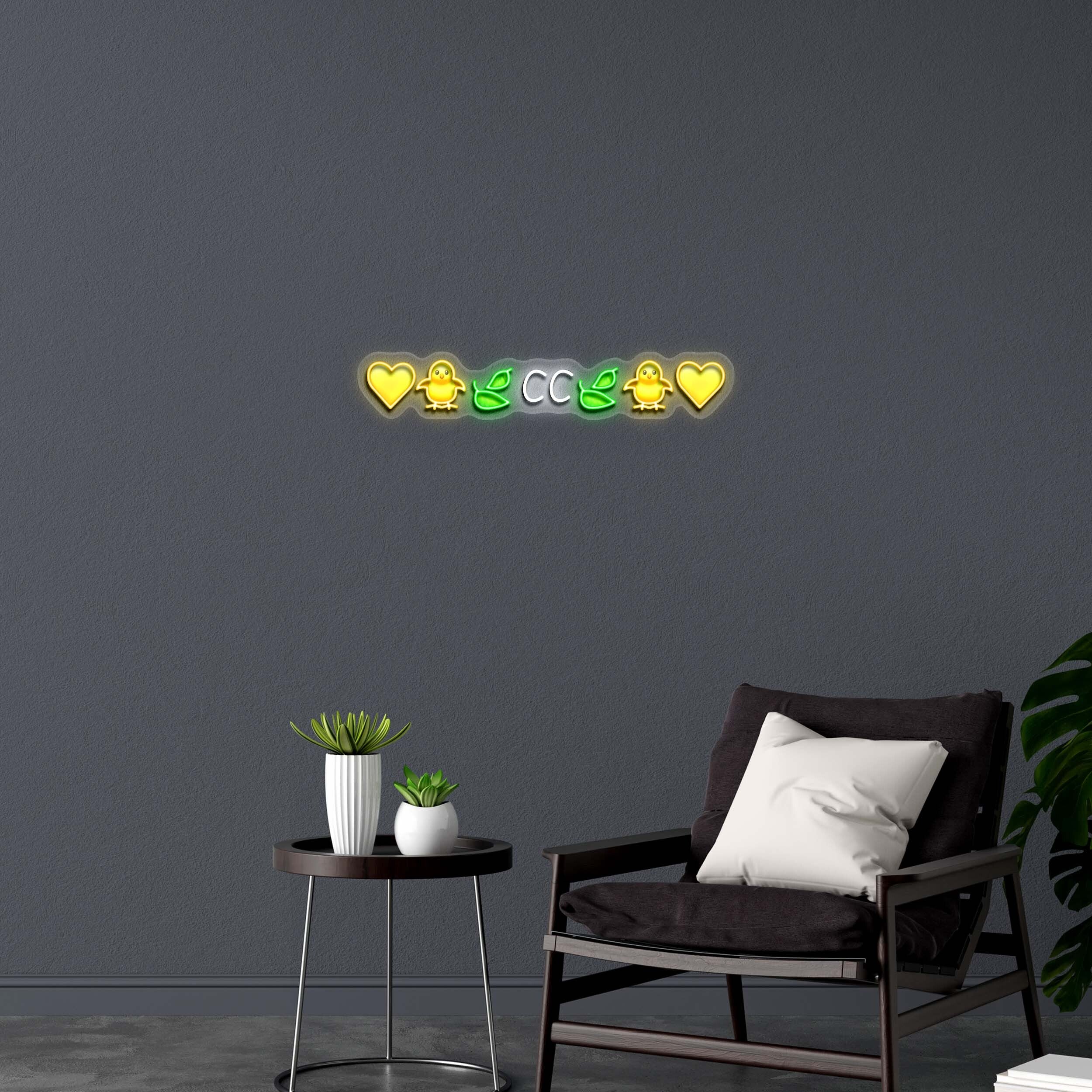 💛 🐥 🍃 CC 🍃 🐥 💛 - Premium Neon Artwork