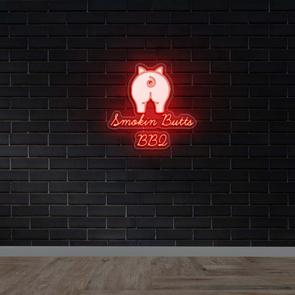 Smokin Butts BBQ - Premium Neon Artwork