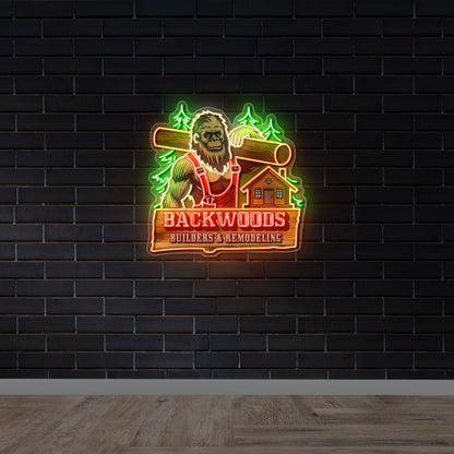 Backwoods Builders & Remodeling - Premium Neon Artwork