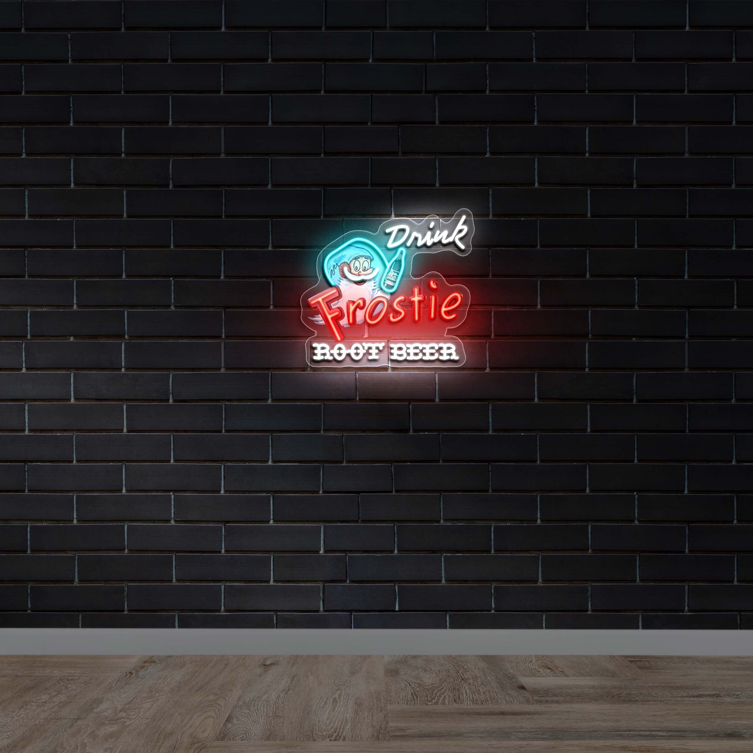 Drink Frostie Root Beer - Premium Neon Artwork
