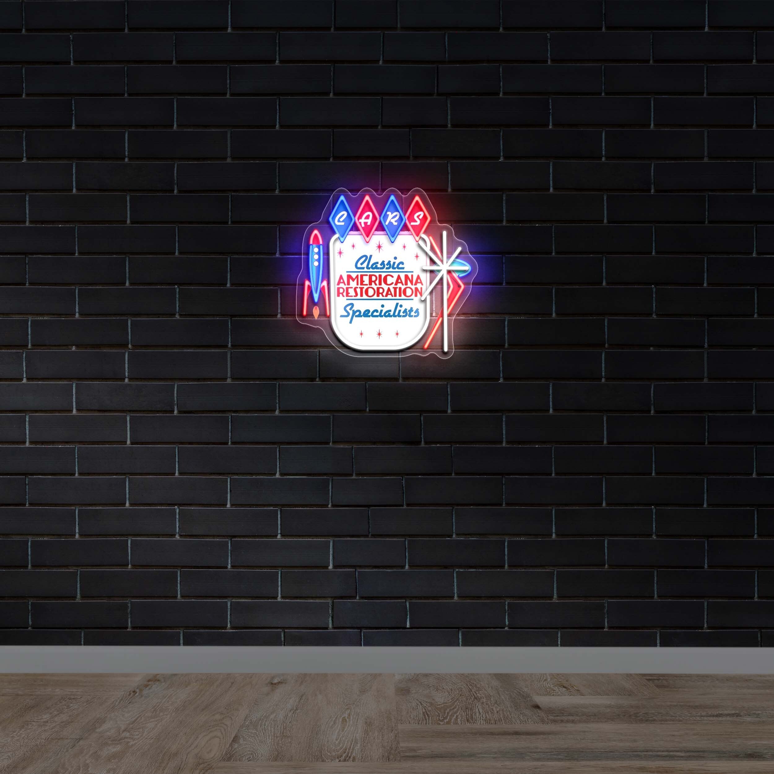 Classic Americana Restoration - Premium Neon Artwork