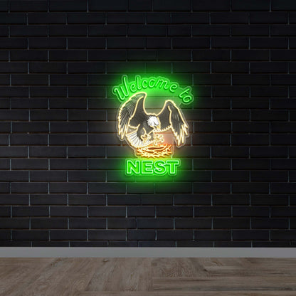 Welcome to Nest - Premium Neon Artwork