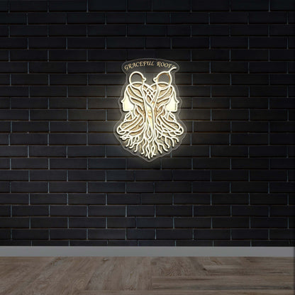 Graceful Roots - Premium Neon Artwork