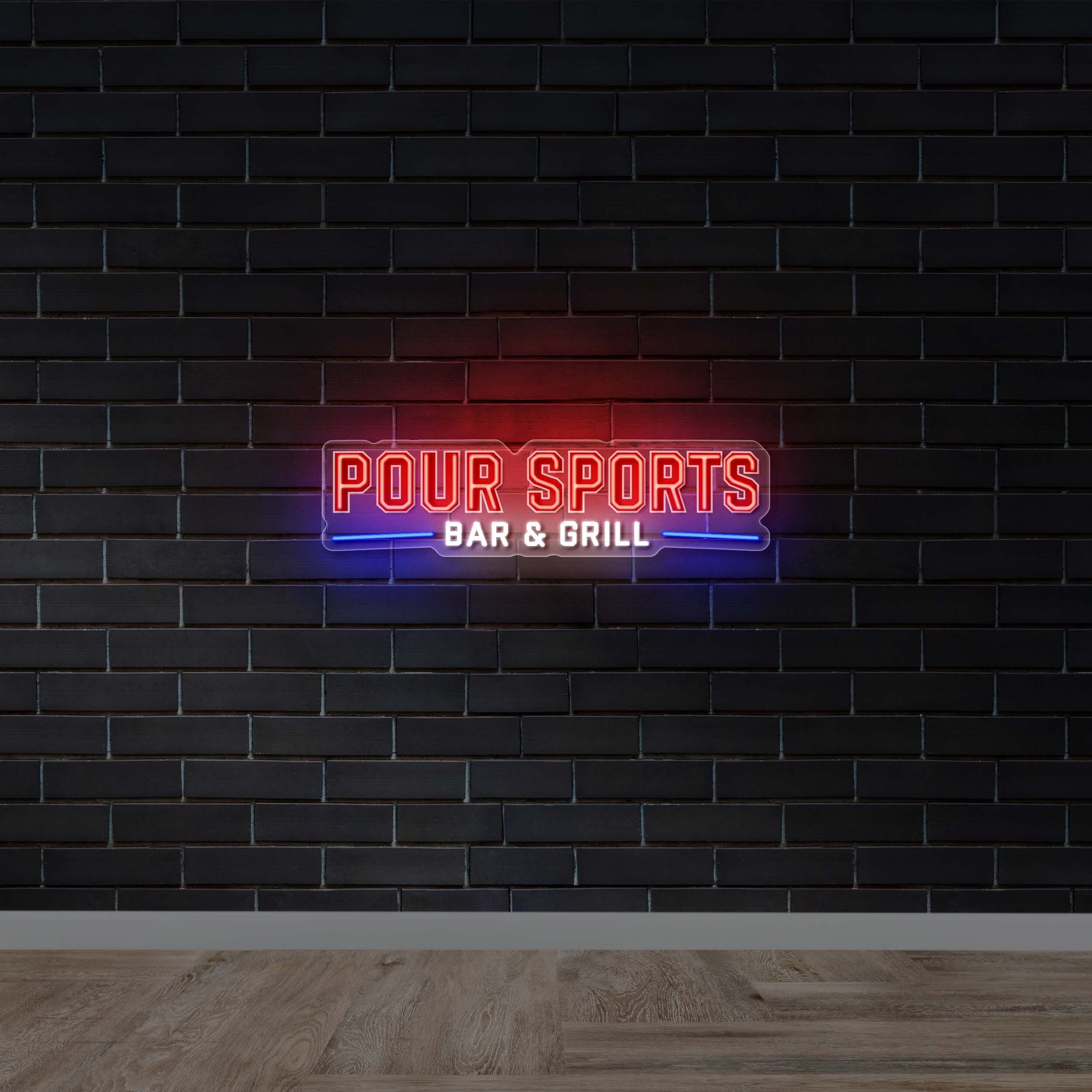 Pour Sports Bar & Grill | Text Only - Premium Neon Artwork