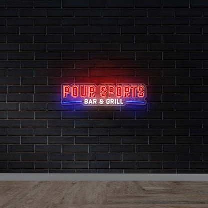 Pour Sports Bar & Grill | Text Only - Premium Neon Artwork