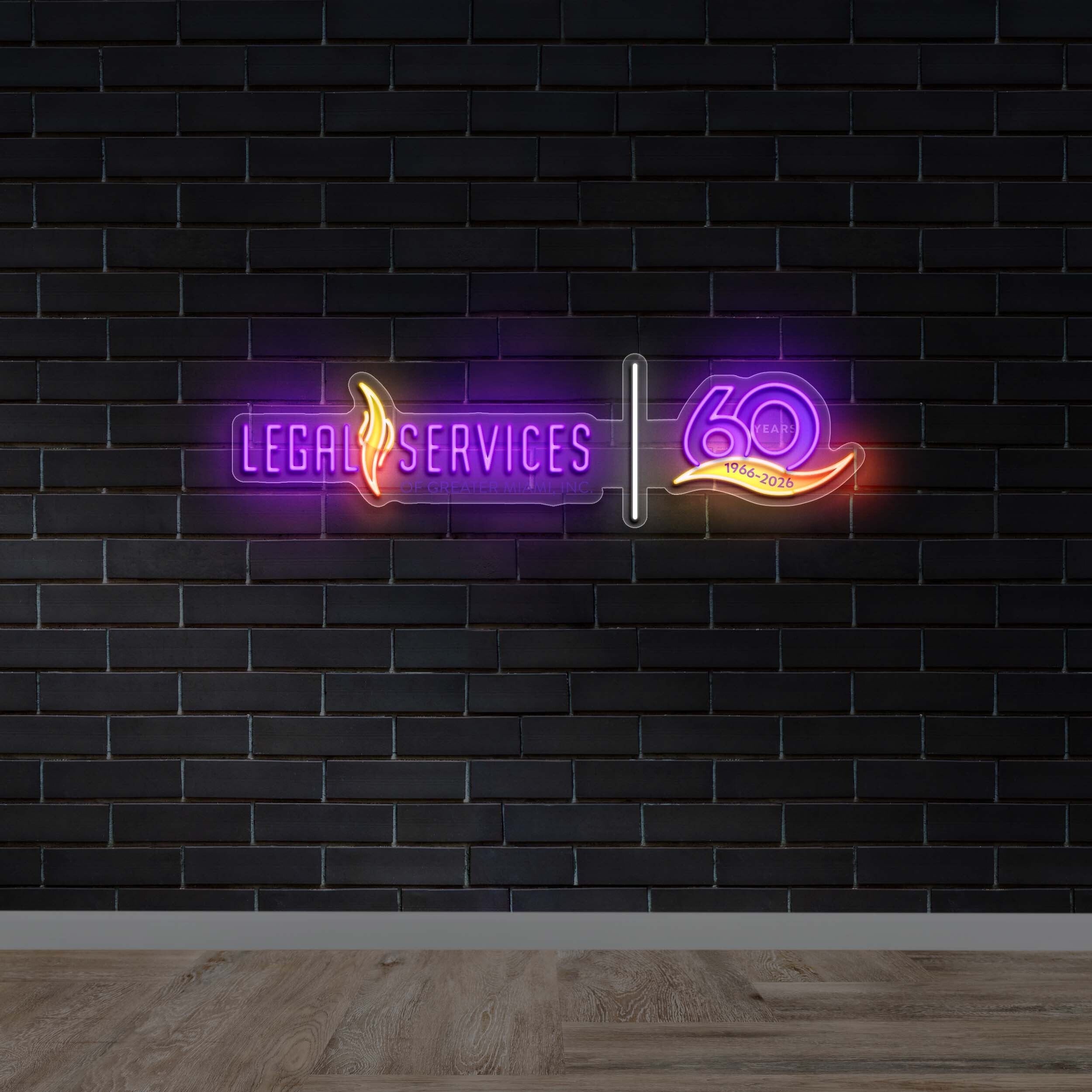 LEGAL SERVICES 60 YEARS (horizontal version) - Premium Neon Artwork