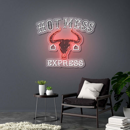 HOT MESS EXPRESS - Premium Neon Artwork