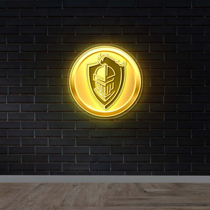 Knight Shield Emblem – Premium Neon Artwork