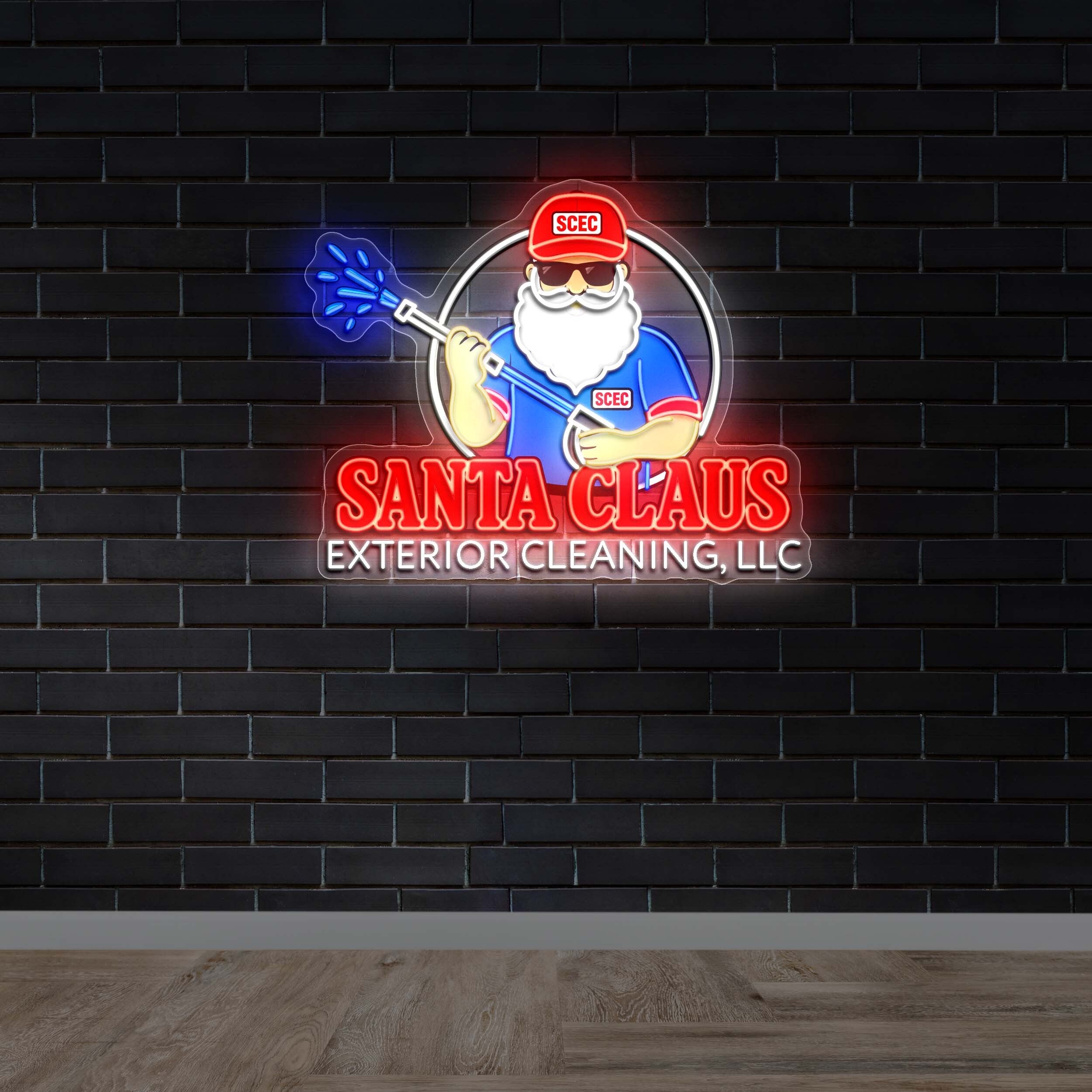 Santa Claus Exterior Cleaning LLC - Premium Neon Artwork