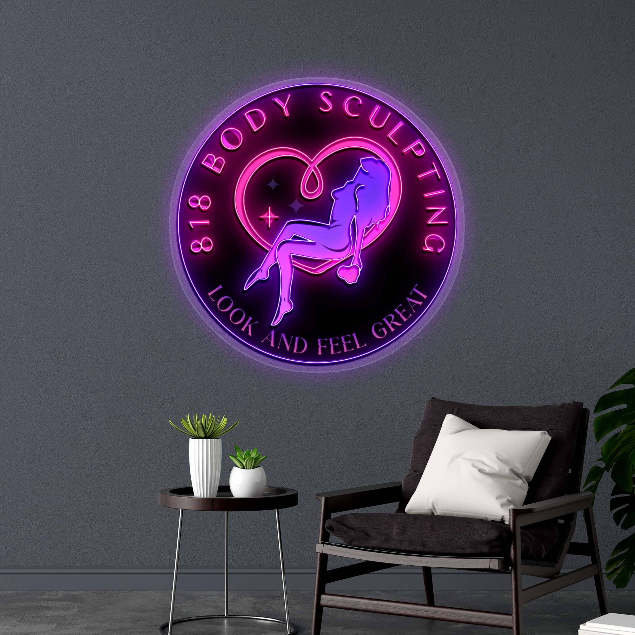 818 BODY SCULPTING - Premium Neon Artwork